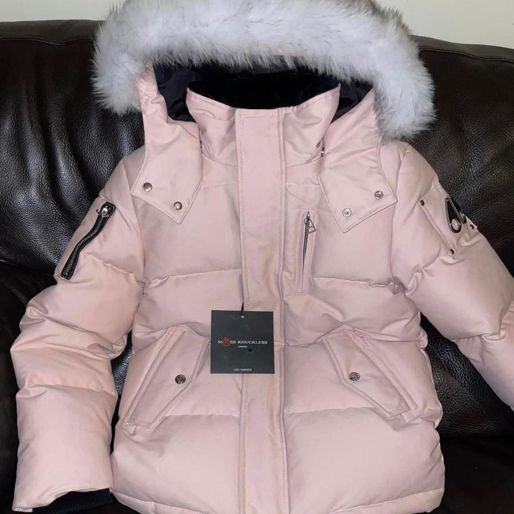New Mooseknuckles  Puffer Jacket with Fur Hood Youth XL / Womens XS
